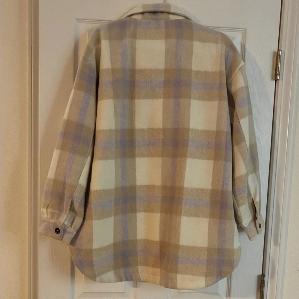 Plaid Button-Up Shacket - Picture 3 of 5